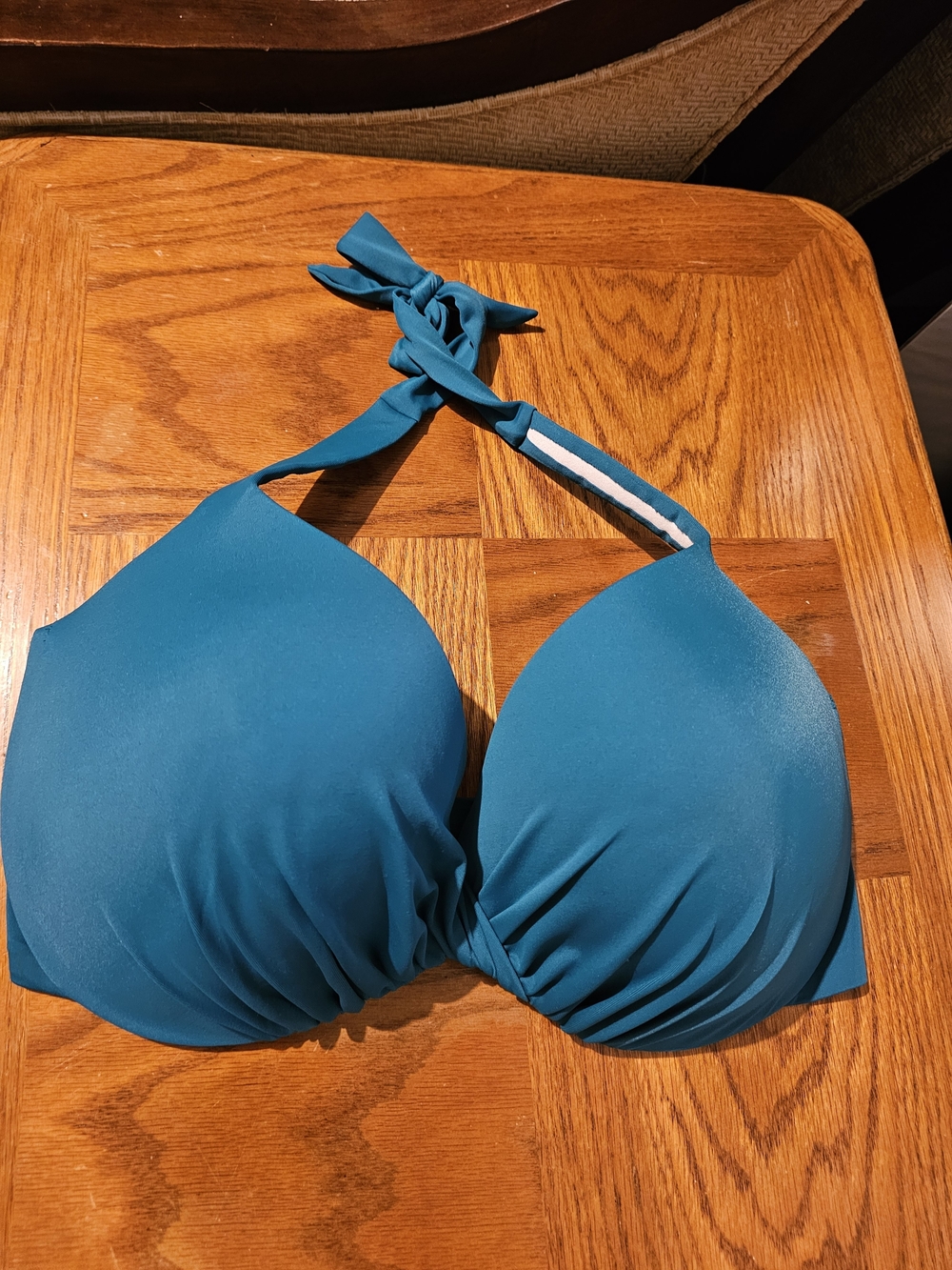 Victoria's Secret Teal Bikini Halter.  Padded.  38 DD